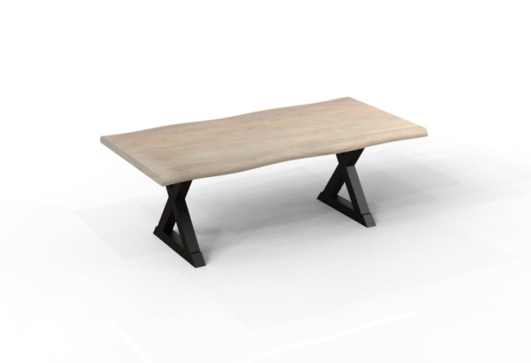 Malcolm Acacia 84" Live Edge Dining Table - New White Wash - Image 8