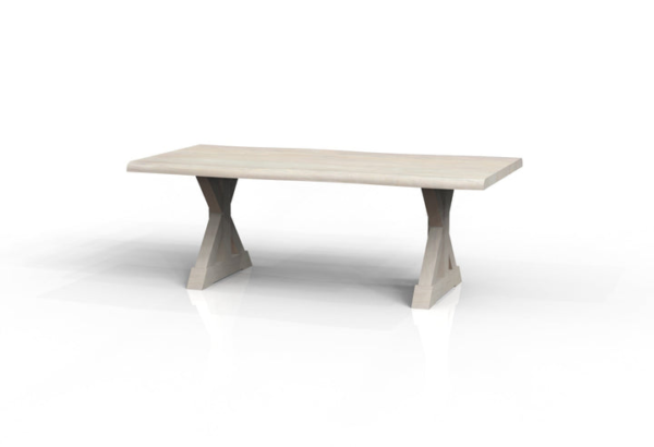 Malcolm Acacia 84" Live Edge Dining Table - New White Wash - Image 6