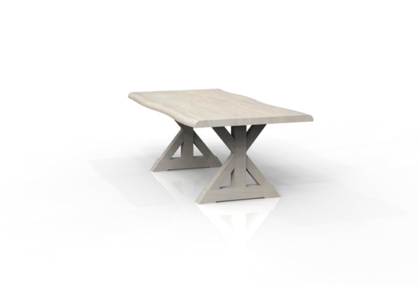 Malcolm Acacia 84" Live Edge Dining Table - New White Wash - Image 2